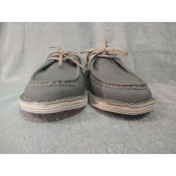 Clarks Shoes Mens 12 M Gray Canvas Forge Lace Up Casual Comfort Moccasin - Picture 2 of 9